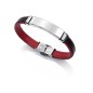 6371P09017 - Pulsera para hombre de acero con piel