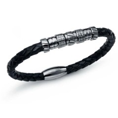 2177P01010 - Pulsera Viceroy Fashion de acero y piel. Hombre.