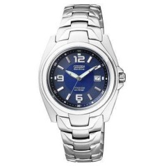 EW0910-52M - Reloj Citizen Super Titanium TI+IP Sra. Eco Drive 091.  Esfera azul