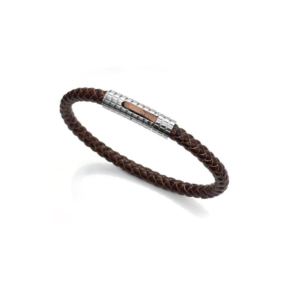 6096P09011 - Pulsera Viceroy Fashion de acero bicolor e ip marron para hombre.