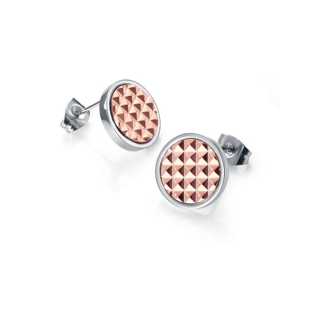 6267E19012 - Pendientes Viceroy Fashion de acero e ip rosa para mujer.