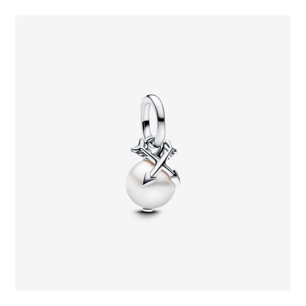 793687C01 - Charm Colgante Mini Pandora ME Perla y Flechas en Plata de Ley con Perla Cultivada de Agua Dulce