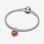 793667C01 - Charm Colgante Flecha y Corazón Giratorio de Pandora en Plata de Ley con Corazón Rojo Opalescente