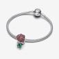 793201C02 - Charm de Plata Rosa en Flor con Cristales Rojos | Pandora