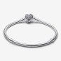 593680C01 - Pulsera Pandora Moments Cadena de Serpiente con Cierre de Corazón con Alas en Plata de Ley