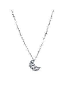 394259C01-50 - Collar en plata de ley “Luna Crescente Luminosa” 50 cm – Colección Timeless 2