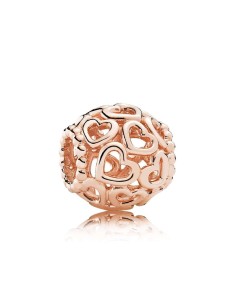 780964 - Charm de plata ROSE con corazones calados