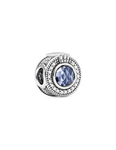 799058C01 - CROWN O CHAM DE PLATA DE LEY CON CRISTAL AZUL CLARO Y ZIRCONIA CÚBICA TRANSPARENTE