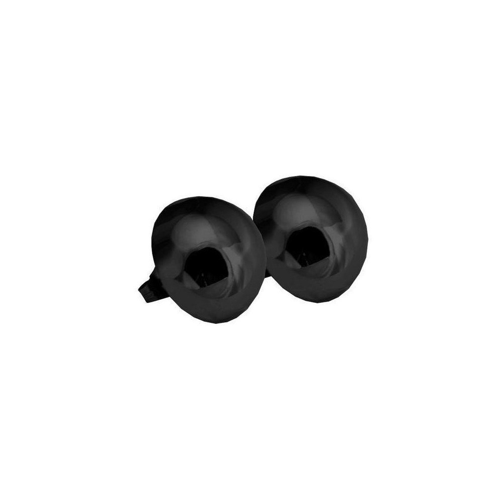 Pendientes de acero ip negro de Lestor . 1/2 bola. Tamaño: 18 mm.