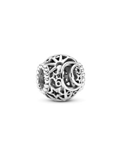 799183C00 - Charm de plata de ley luna Y estrella