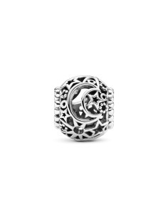 799183C00 - Charm de plata de ley luna Y estrella 2