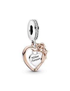 Charm Colgante de Pandora Rose Corazón y Flor Rosa ❤️