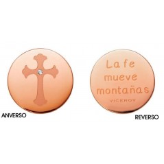 VMC0002-09 - Medallón de Viceroy en acero ip rosa para mujer. Diámetro 29 mm. Colección Plais