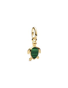 763823C01 - Charm Mini Colgante Tortuga Verde en Baño de Oro de 14k con Imitación de Malaquita – Pandora ME