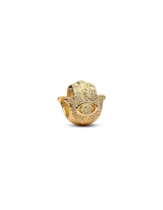 764042C00 - Mini charm Mano de Fátima texturada en baño de oro 14 k – símbolo de protección 2