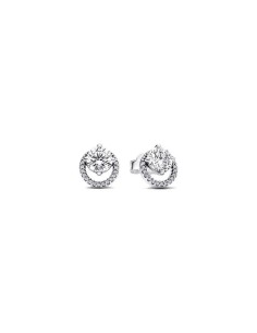291248C01 - Pendientes Pandora Plata Halo Redondo Brillante