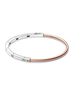 582740C01 - Pulsera Pandora Signature en plata de ley y con un recubrimiento en oro rosa de 14k en Dos Tonos & Gemas Pandora