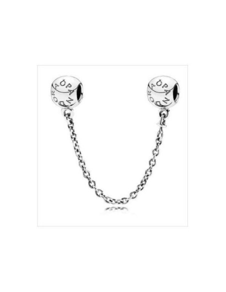 Cadena de Seguridad Pandora de plata con Logo
