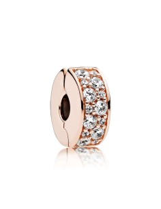 781817CZ - Clip Pandora de plata de ley ROSE con pavé de circonitas