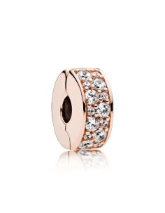 781817CZ - Clip Pandora de plata de ley ROSE con pavé de circonitas 2