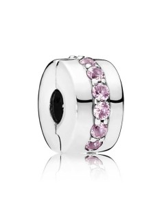 791972PCZ - Clip Sedero Luminoso Rosa de plataa