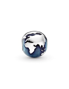 Clip Pandora Globo terráqueo con esmalte azul transparente 2