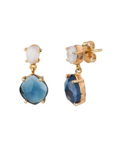 X46668 - Pendientes acabado en Oro 18 Kt Piedras multicolor