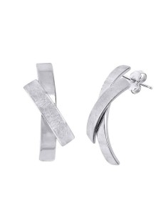 X25844 - Pendientes acabado en Plata semicirculo