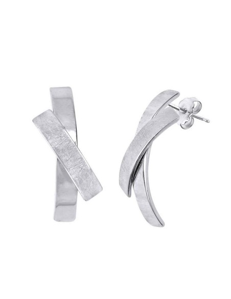 X25844 - Pendientes acabado en Plata semicirculo