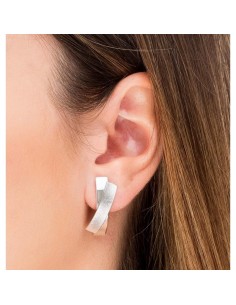 X25844 - Pendientes acabado en Plata semicirculo 2