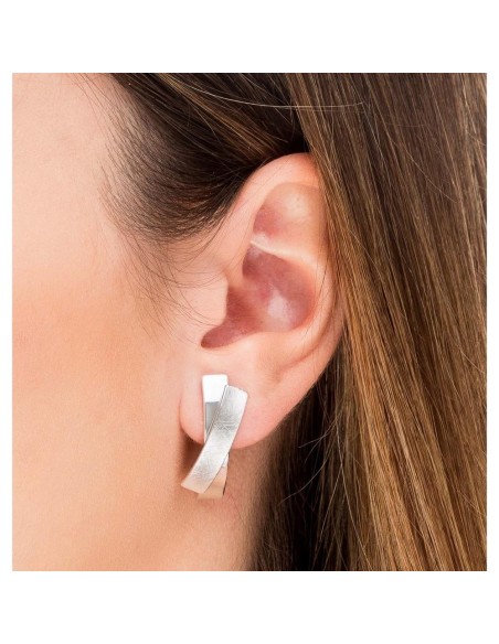 X25844 - Pendientes acabado en Plata semicirculo