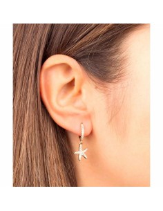 G3374A - Pendientes de aro Vidal&Vidal de 12x2mm con motivo de estrella de mar 2