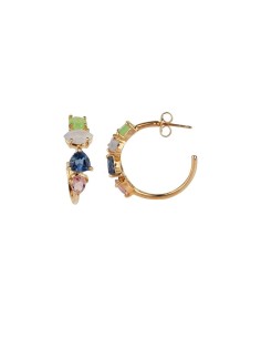 X46669 - Pendientes de aro Vidal&Vidal con piedras multicolor onix/L Calci J/Iolite