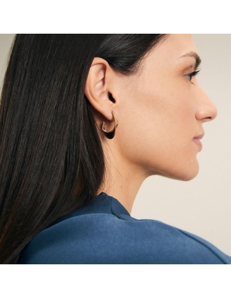 G3581 - Pendientes Aro acabado en Oro 18 Kt Tiras
