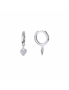 P3525 - Pendientes Plata Aro Articulado Corazón
