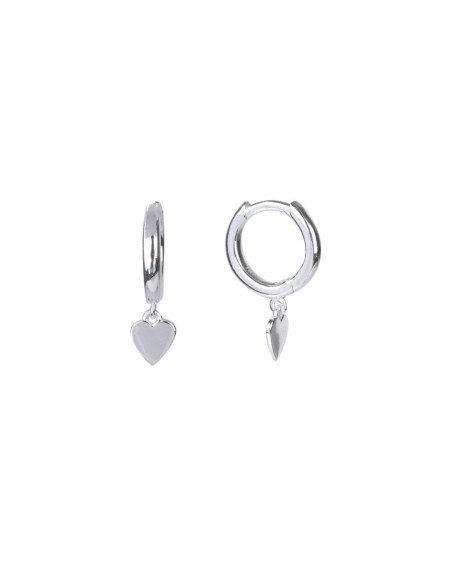P3525 - Pendientes Plata Aro Articulado Corazón