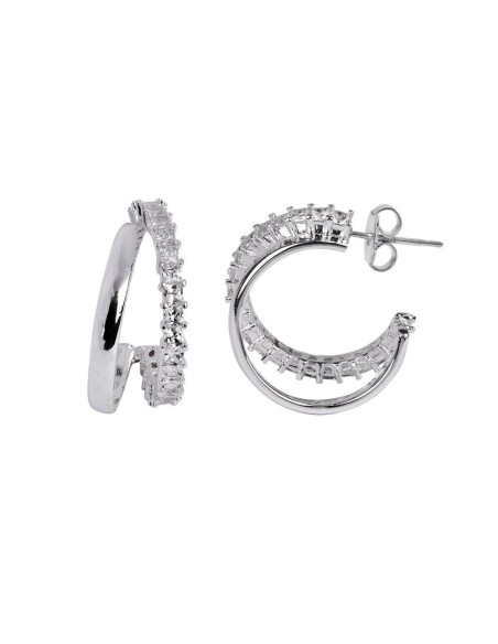 Q3577 - Pendientes aro acabado Plata