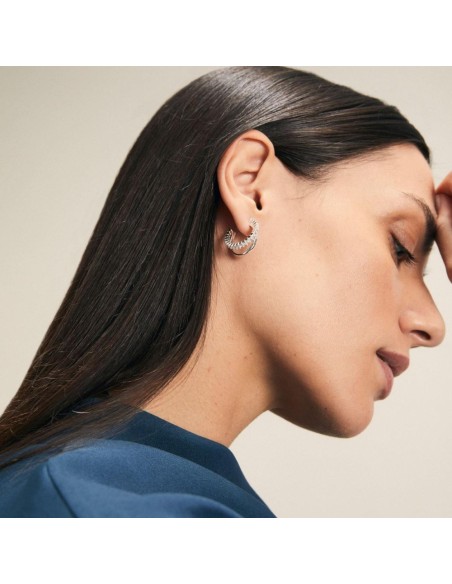 Q3577 - Pendientes aro acabado Plata