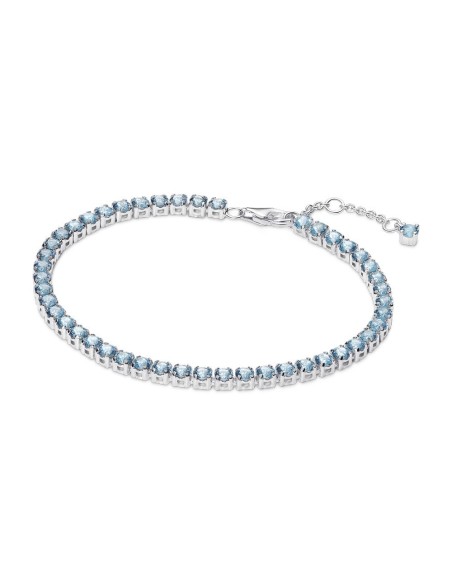 591469C03 - Pulsera Tenis Azul Claro Brillante en Plata de Ley con Cristales Artificiales – Pandora Moments