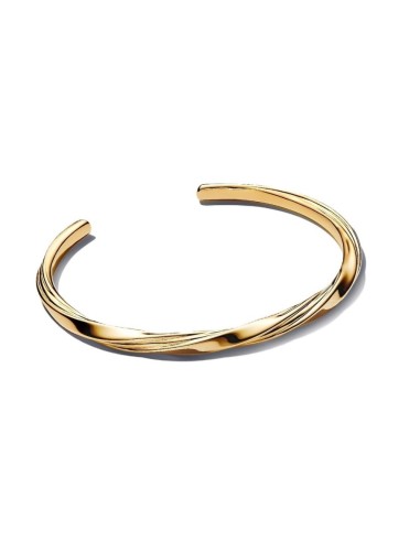 563869C00 - Brazalete Abierto Retorcido en Baño de Oro de 14k – Pandora Essence
