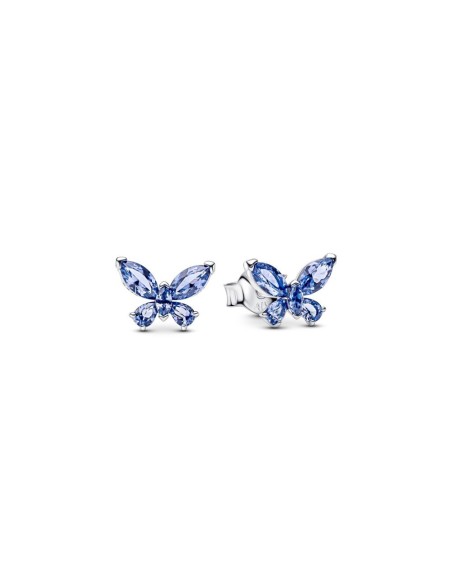294230C01 - Pendientes de botón en plata de ley “Mariposa Luminosa Azul” – Colección Timeless