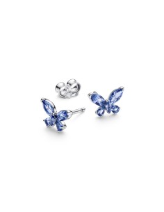 294230C01 - Pendientes de botón en plata de ley “Mariposa Luminosa Azul” – Colección Timeless 2