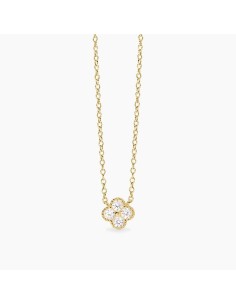 553793 - Collar de flor chapado en oro con circonitas