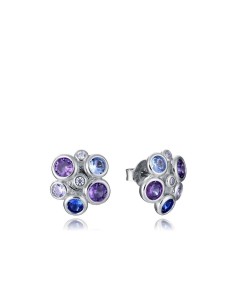 2342E000-33 - Pendientes botón Viceroy de plata con circonitas azules y violetas – Diseño fresco y juvenil