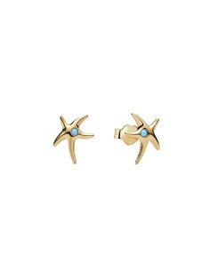 263820C01 - Pendientes Estrella de Mar con Cristal Azul y Baño de Oro de 14k – Pandora Moments