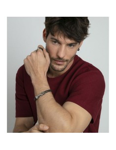 14300P01011 - Pulsera Viceroy de acero y piel marrón trenzada con motivo de grillete para hombre 2