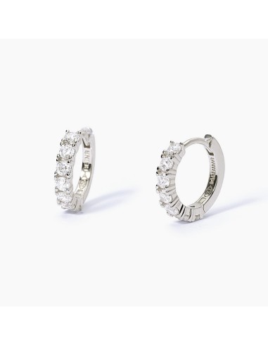 563563 - Pendientes de aro en plata de ley con circonitas blancas de 2,5 mm