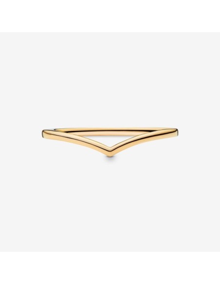 168742C00 - Anillo Chevron Pulido en Oro 14k de Pandora - Elegancia Minimalista