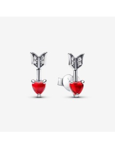 293668C01 - Pendientes de Corazón y Flecha en Cristal de Murano y Plata de Ley de Pandora