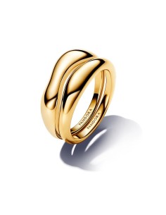 163264C00 - Anillos Combinables con un recubrimiento en oro de 14k Forma Orgánica​